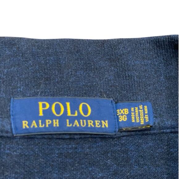 Polo Ralph Lauren 3XB Heather Navy Blue Cotton Polo Shirt Pony Logo Big & Tall - Picture 4 of 5